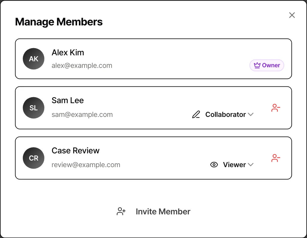 Project sharing settings